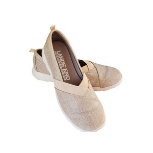 Lands End Shimmery Gold/Silver Slip On Comfort Shoes Size 7.5